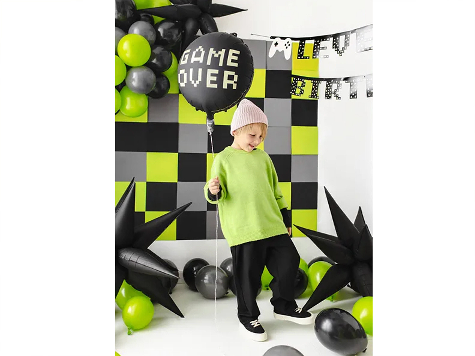 Balon foliowy Game over 45cm czarny FB226 PartyDeco